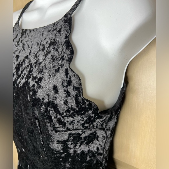 BCX Black Velvet Belted Fit & Flare Short Dress Size 3 Party Cocktail - Picture 5 of 8